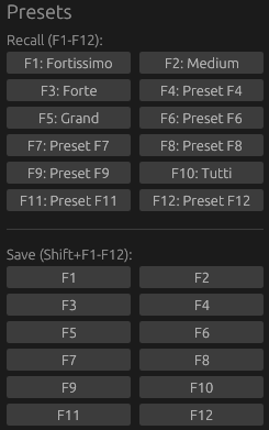 Preset UI