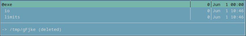 A symlink to a now-deleted executable in the tmp directory